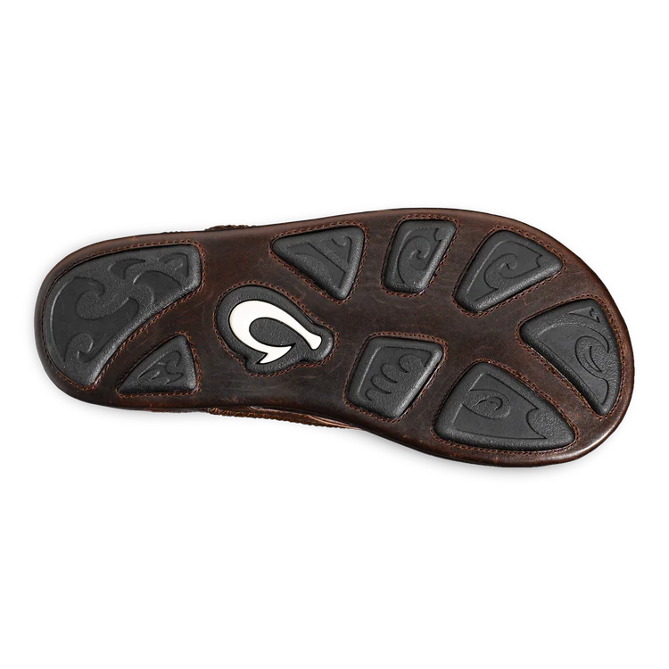 OluKai Mens Mea Ola Leather Beach Sandal - Dark Java|Dark Java