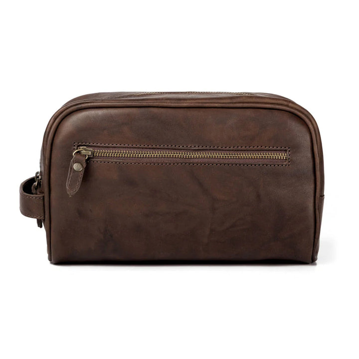 Mission Mercantile Benjamin Leather Toiletry Wash Bag - Walnut