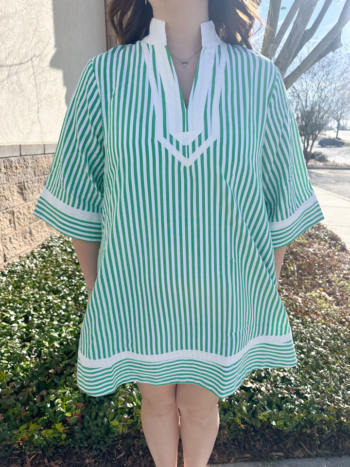 Logan Stripe Dress - Green