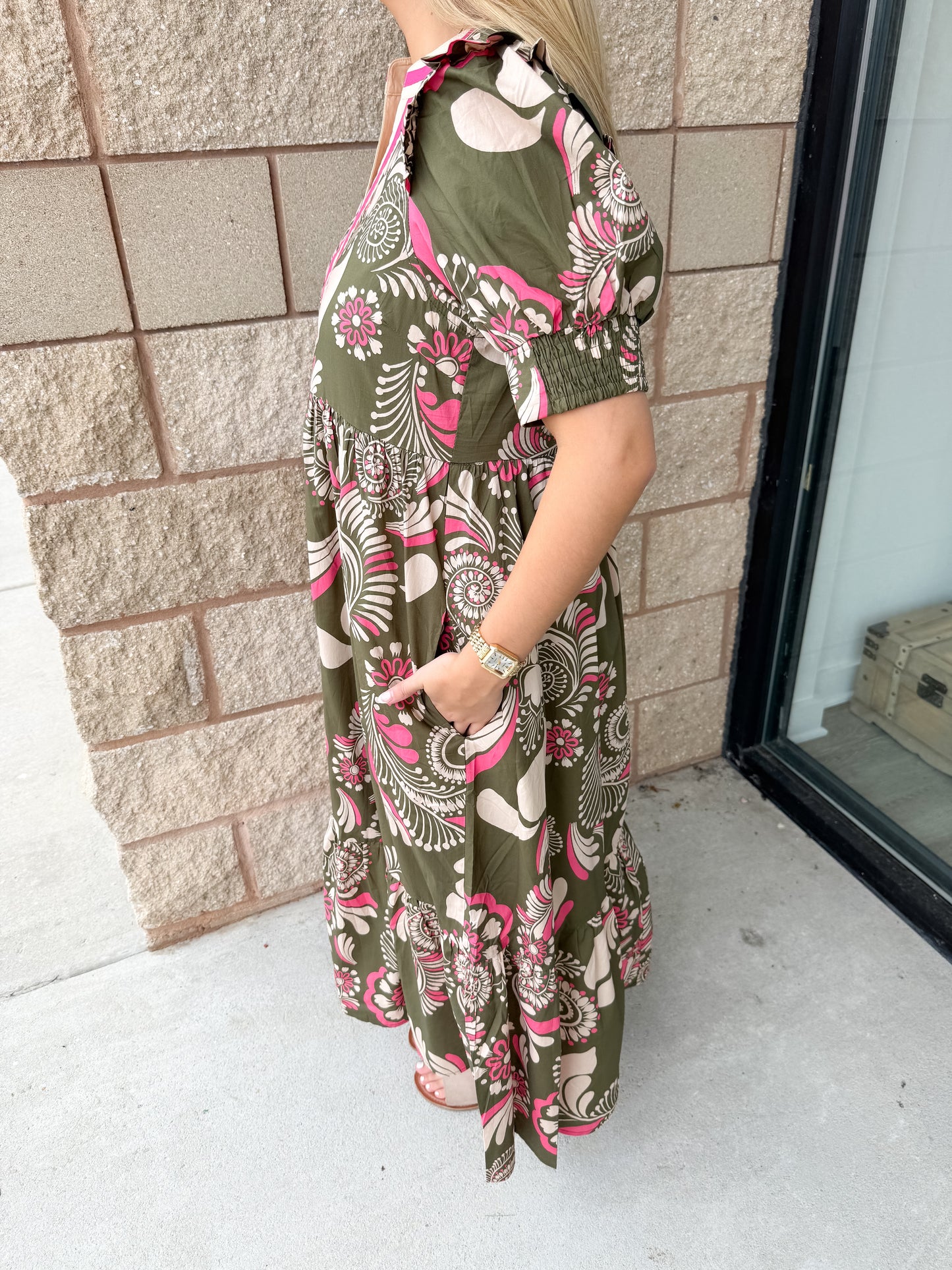 Lucy Contrast Trim Maxi Dress