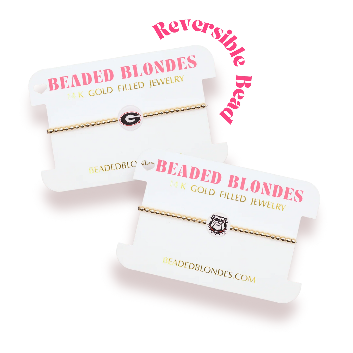 Beaded Blondes Georgia Reversible Logo Bracelet Sprinkle Stack