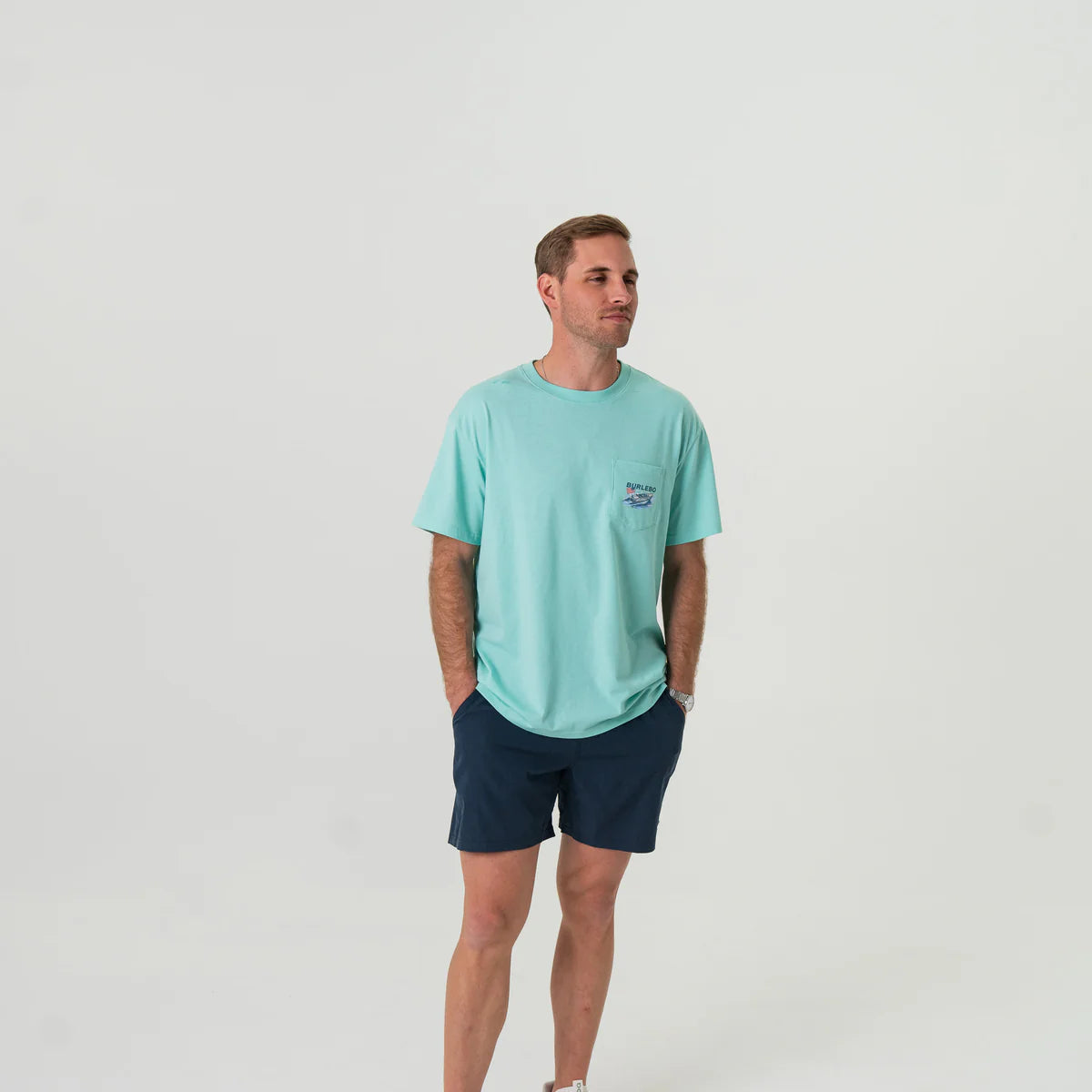 Burlebo Men’s Lake Weekend S/S Pocket T-Shirt - Island Reef