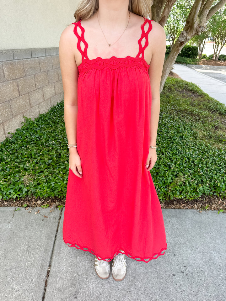 Leeda Midi Dress - Red