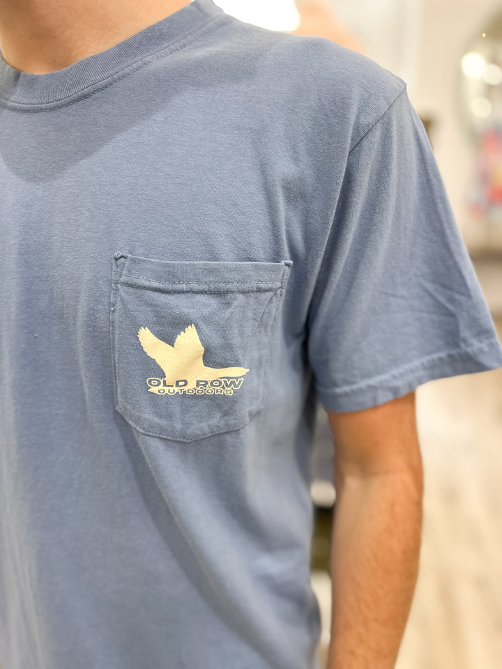 Old Row Outdoors Flying Duck S/S Pocket T-Shirt - Washed Denim