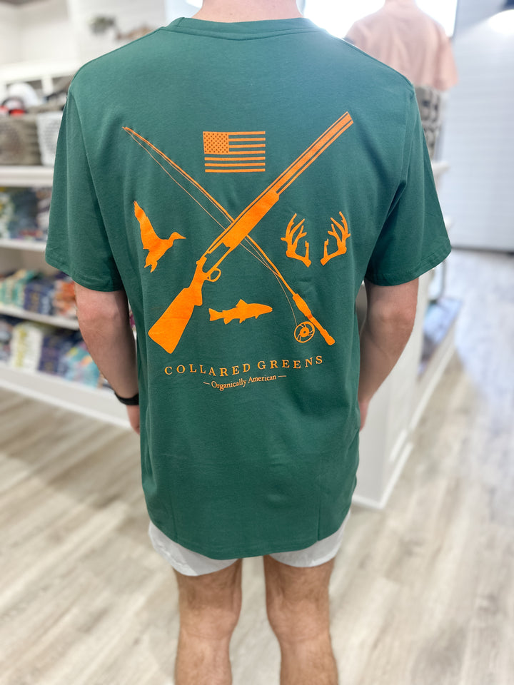 Collared Greens Field & Stream S/S T-Shirt - Forest Green