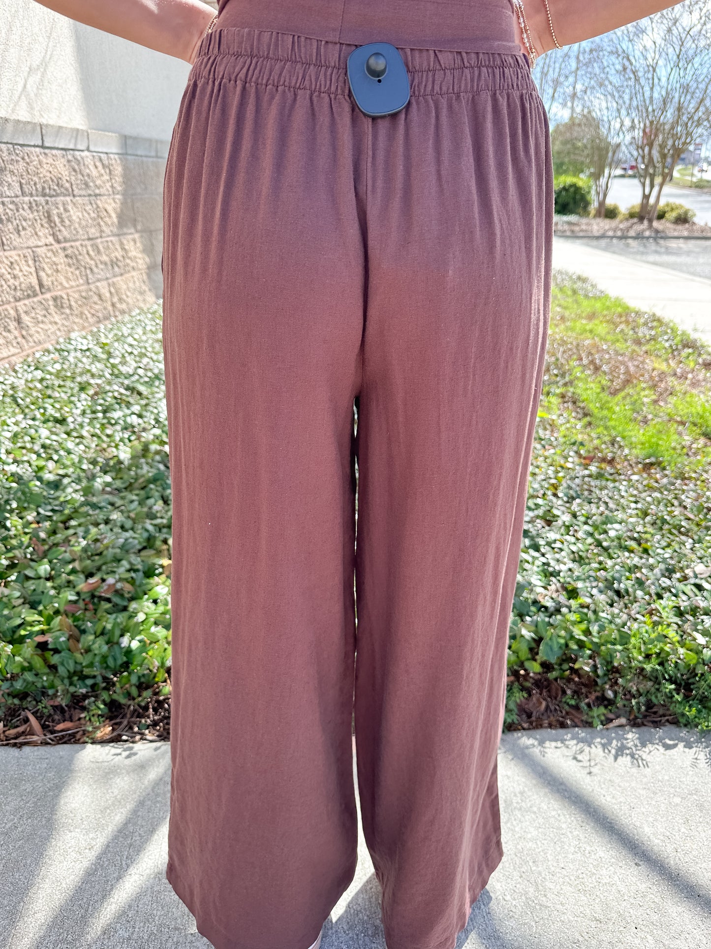Scout Linen Pant - Chocolate Cherry
