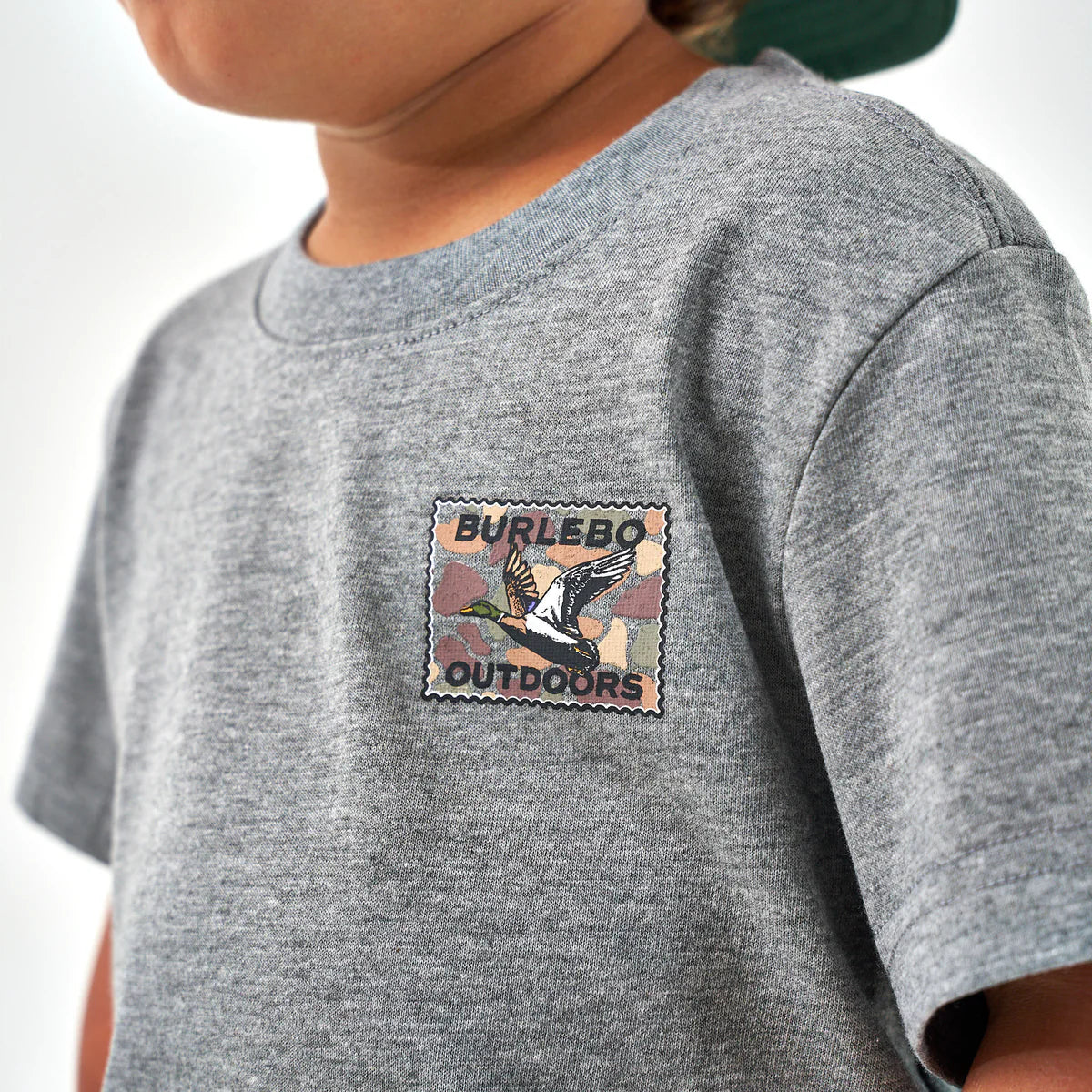 Burlebo Youth Mallard Duck Stamp S/S T-Shirt - Dark Heather Grey
