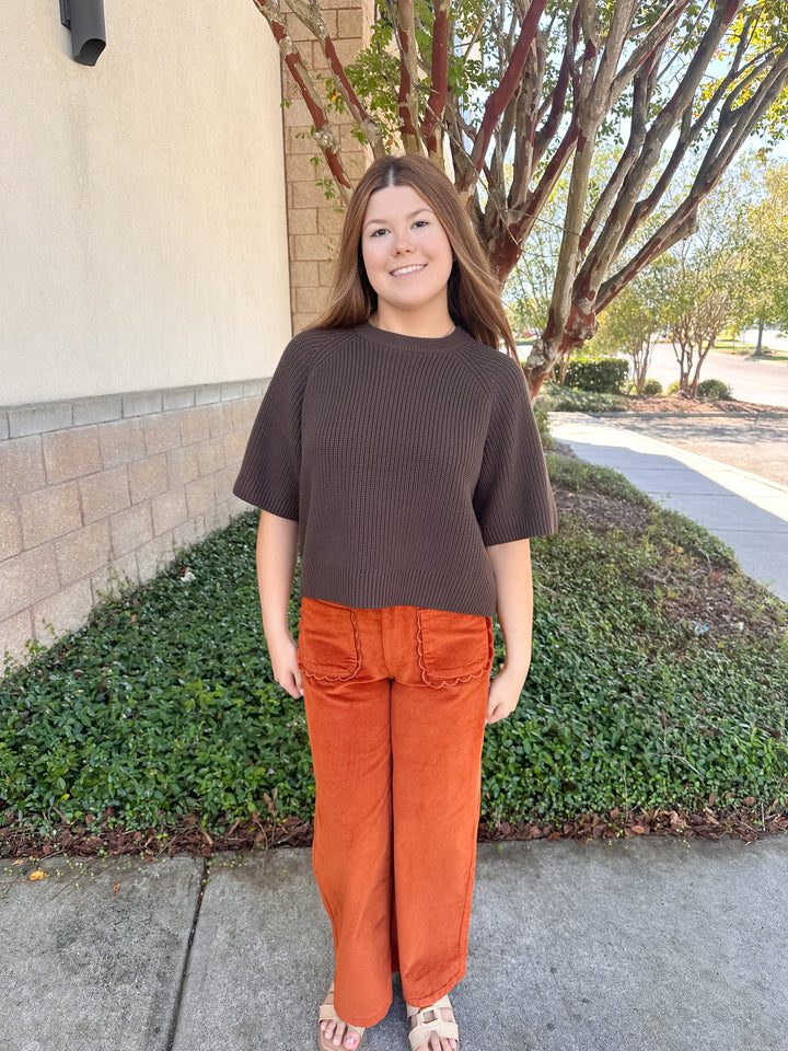 Abby Corduroy Pants - Rust