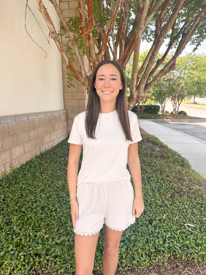 Kimmie Cord Short - Pearl