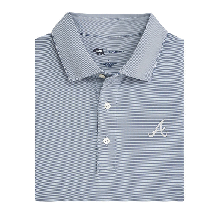 Onward Reserve Atlanta Braves Hairline Stripe Performance Polo - True Navy