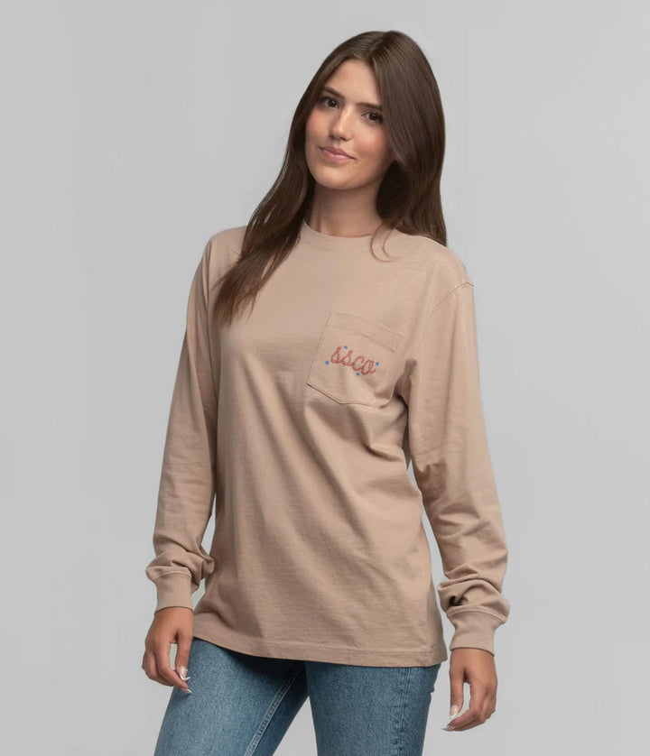 SSCO Women’s Giddy Up L/S Pocket T-Shirt - Chestnut