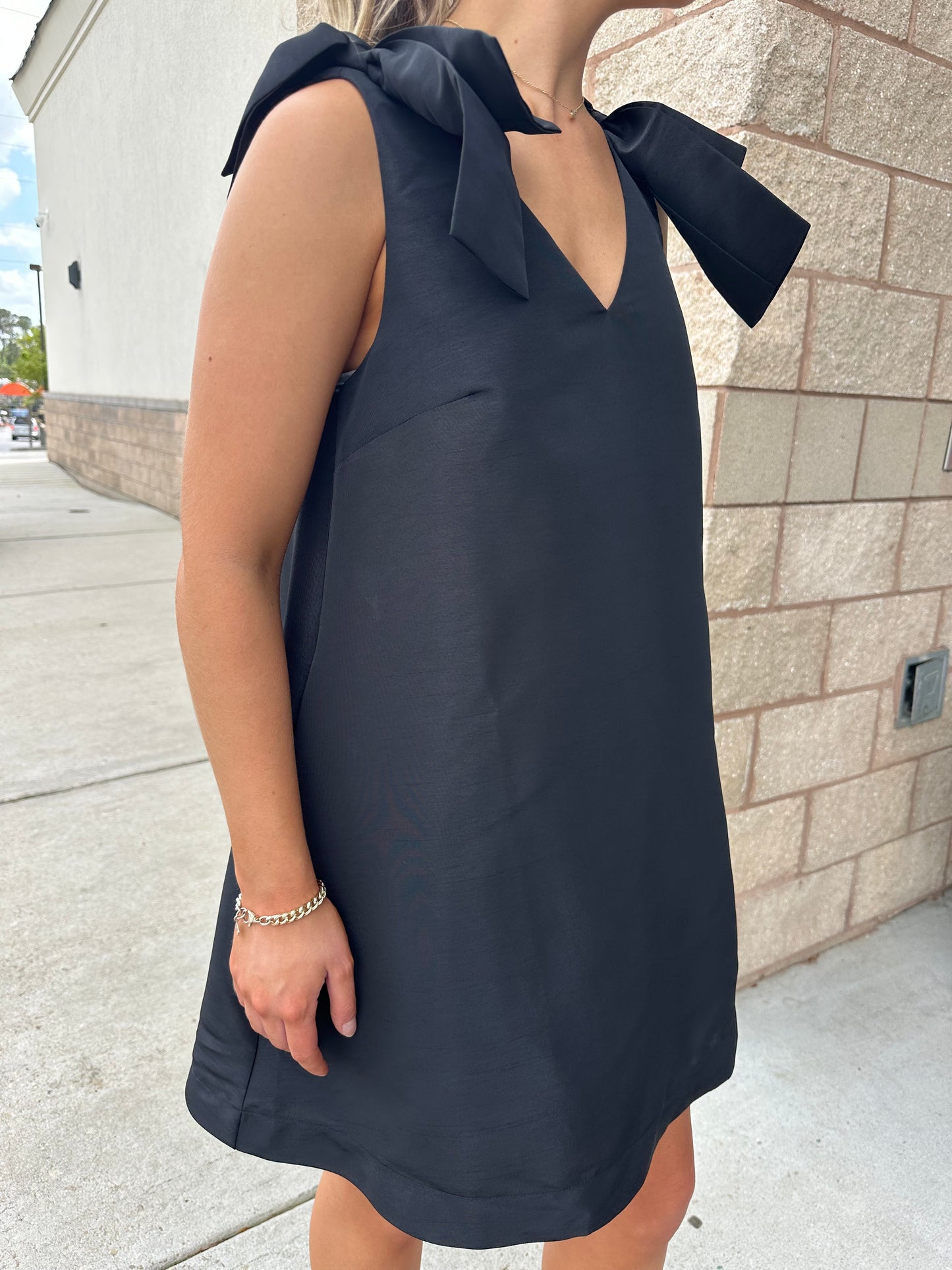 Alani Bow Trapeze Mini Dress