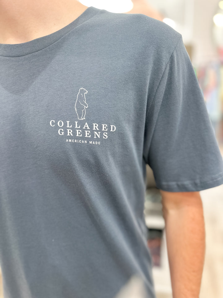 Collared Greens Pointer Surfer S/S T-Shirt - Steel Blue