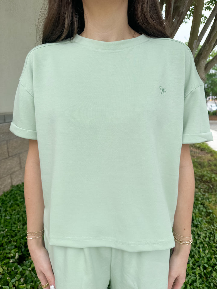 Maxine Crop Tee - Sage