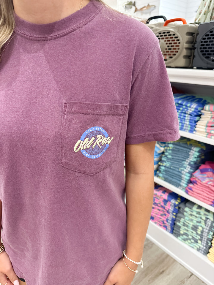 Old Row Circle Logo S/S Pocket T-Shirt - Berry