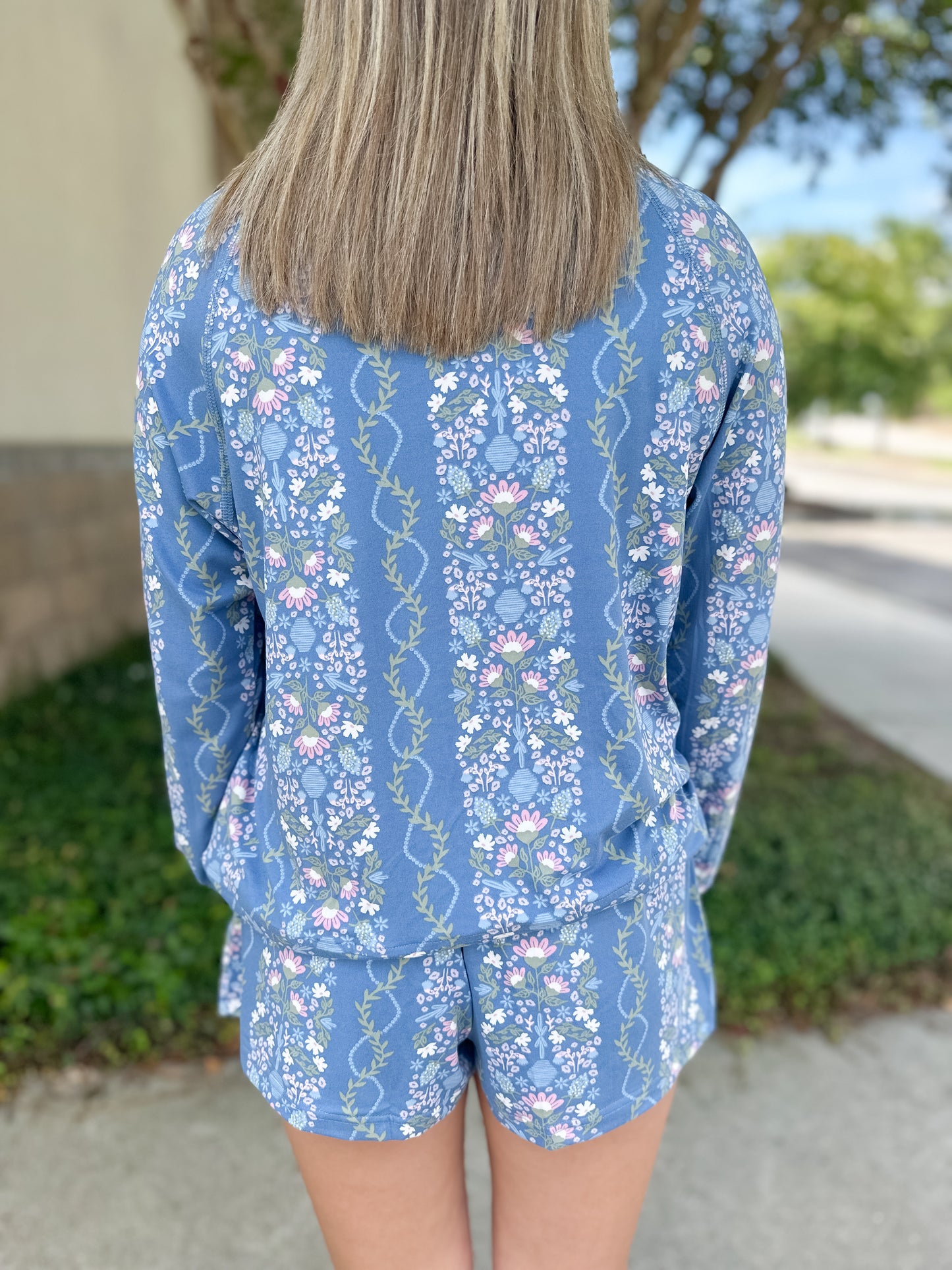 Annie Ivy Lane Pajama Short Set - Blue