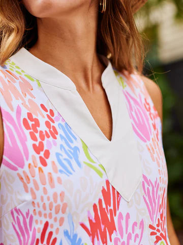 Newport Dress - Coral Cove White