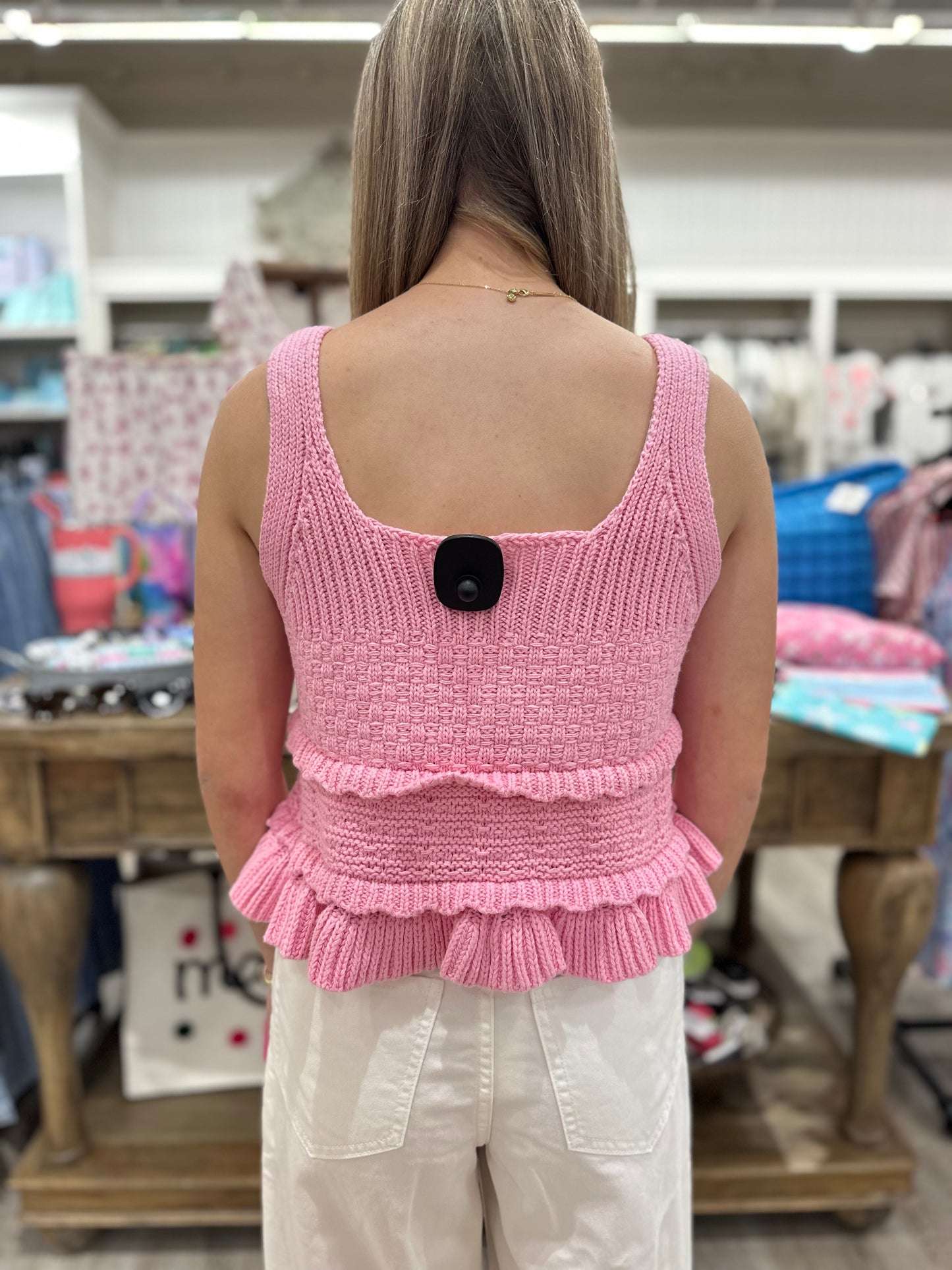 Kerry Ruffle Crochet Tank