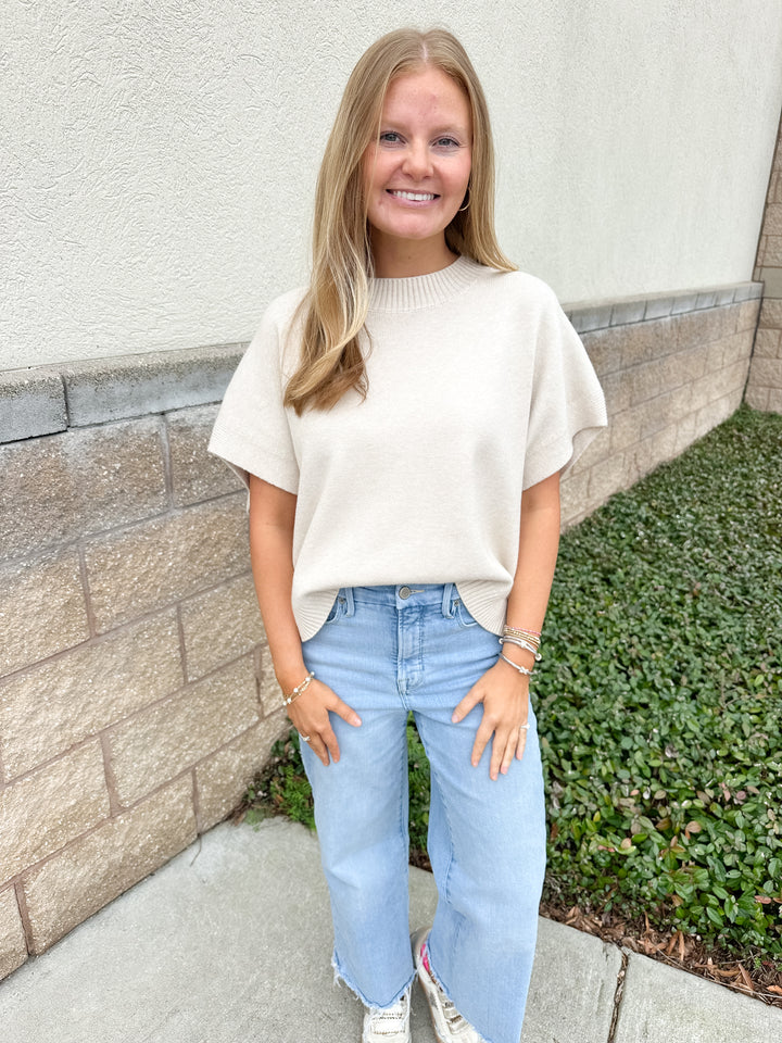 Miranda Sweater Top - Beige