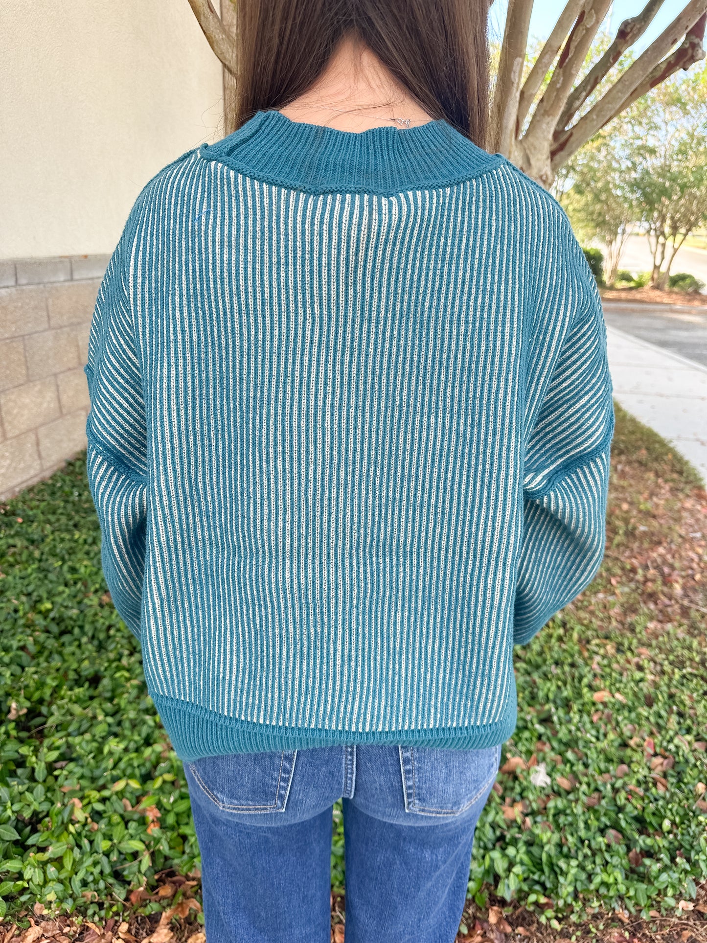 Courtney Ribbed Sweater - Teal