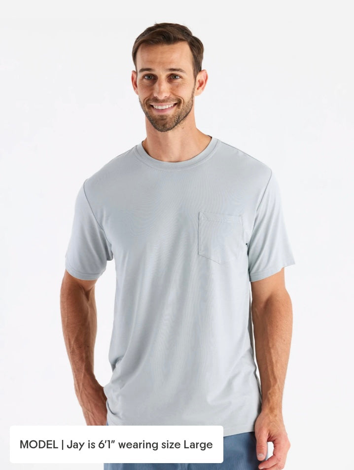 Free Fly Men’s Bamboo Flex Pocket Tee - Heather Aspen Grey