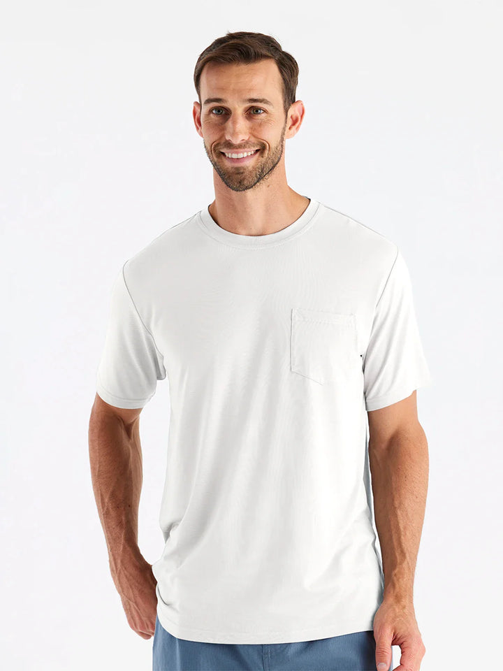Free Fly Men’s Bamboo Flex Pocket Tee - Bright White