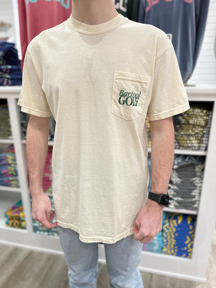 Barstool Sports Hit It Hard Pocket S/S T-Shirt - Ivory