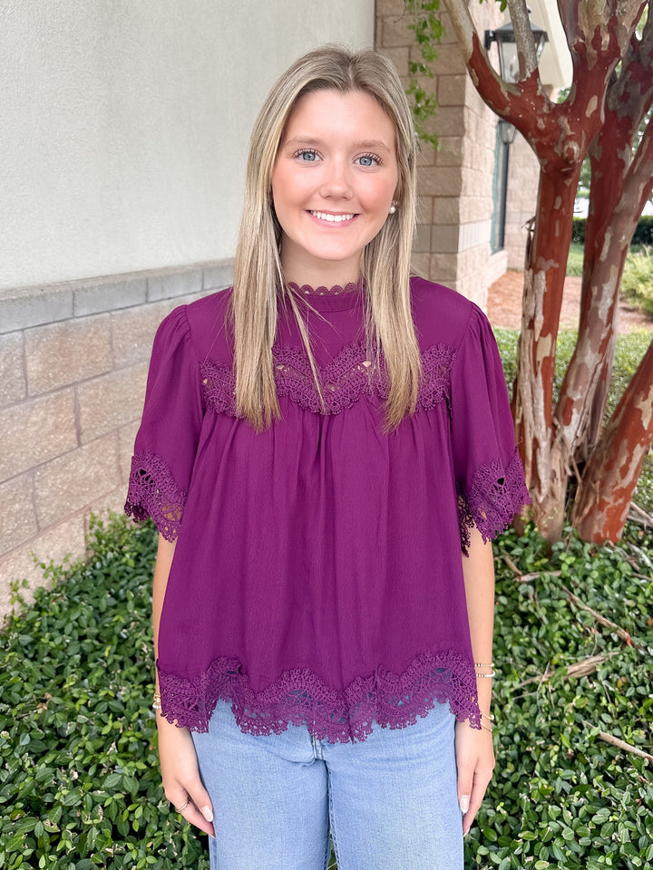 Marie Lace Trim Top