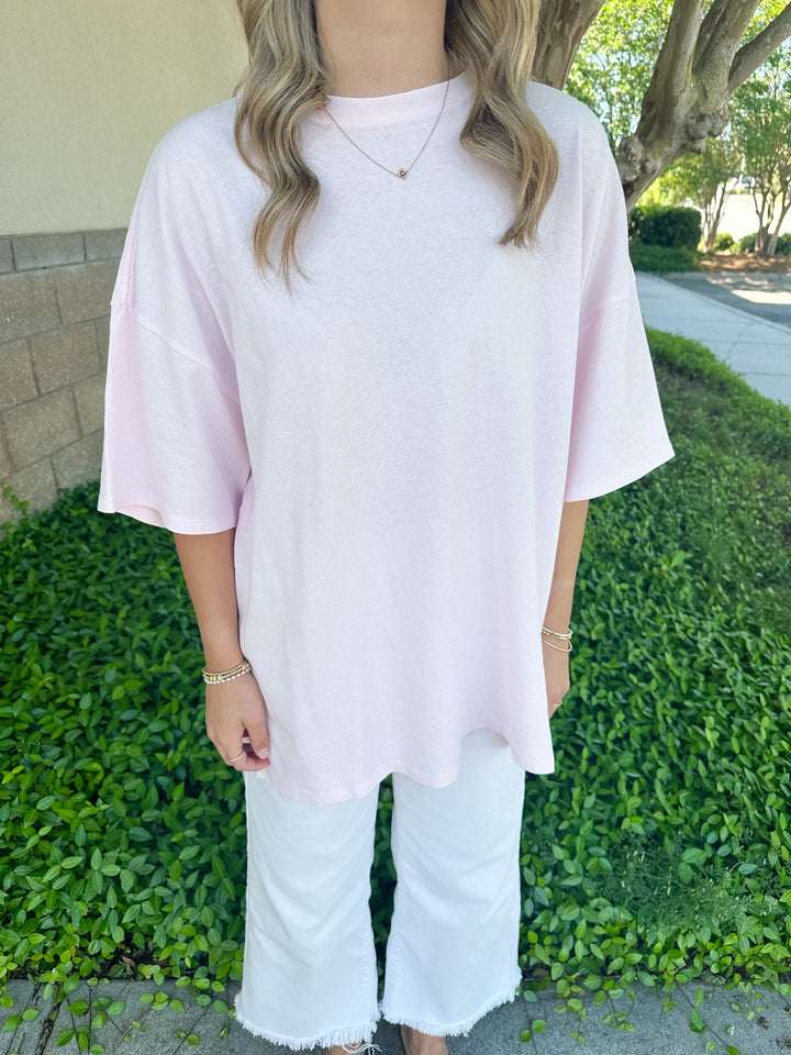 Hana Basic Tee - Soft Pink