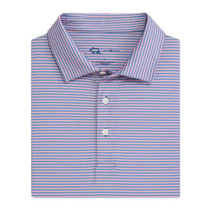 Onward Reserve Echo Stripe Performance Polo - Powder Pink