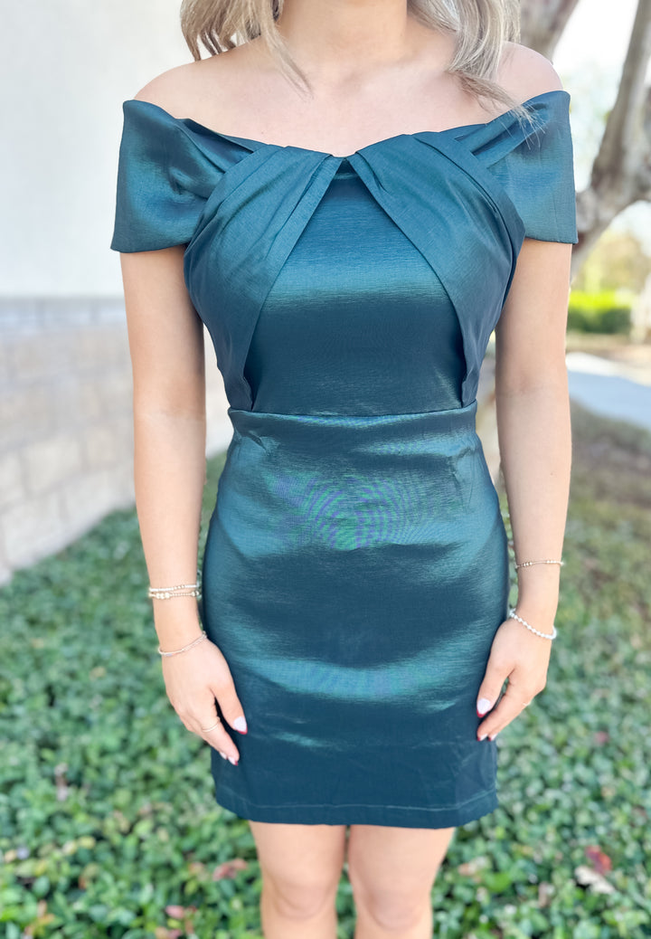 Emerald Elegance Mini Dress