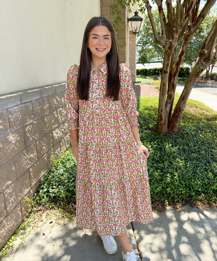 Eleanor Dress - Gossemar Wings Coral