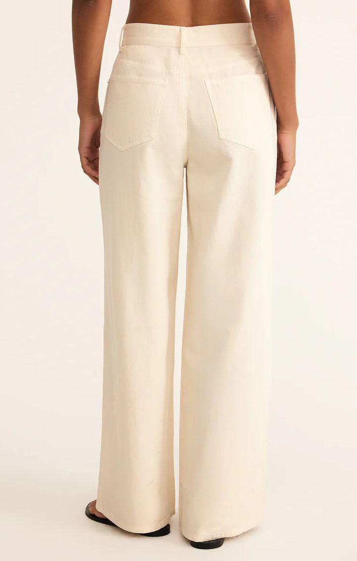 Mia Loose Wide Leg Denim Pant - Off White