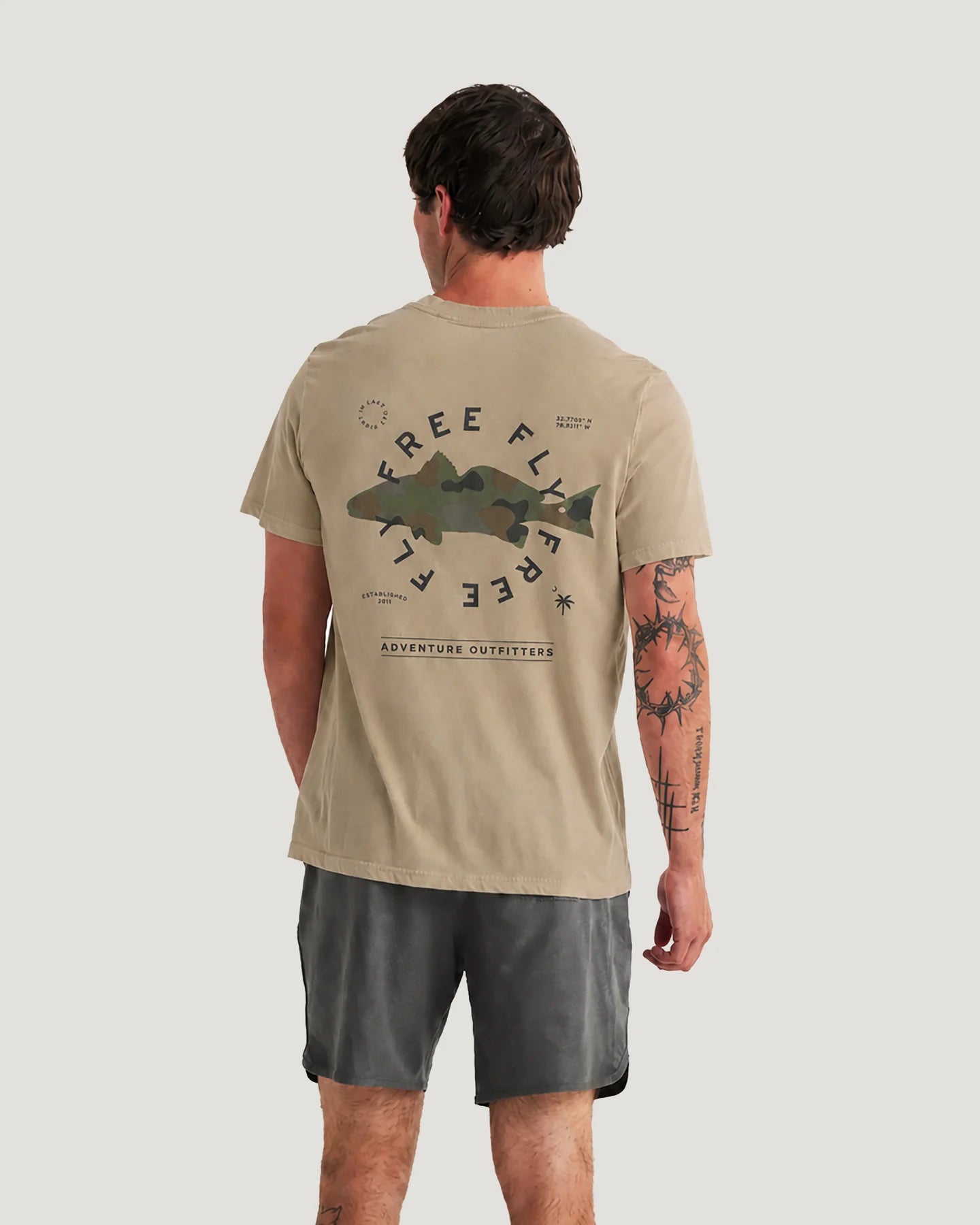 Free Fly Mens Target Species Pocket Tee - Coriander