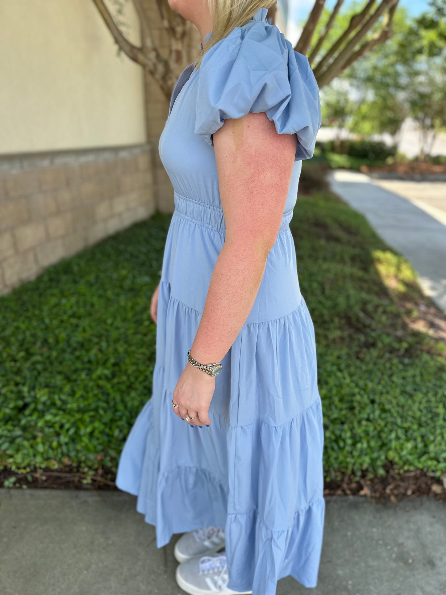 Jade Tiered Puff Sleeve Maxi