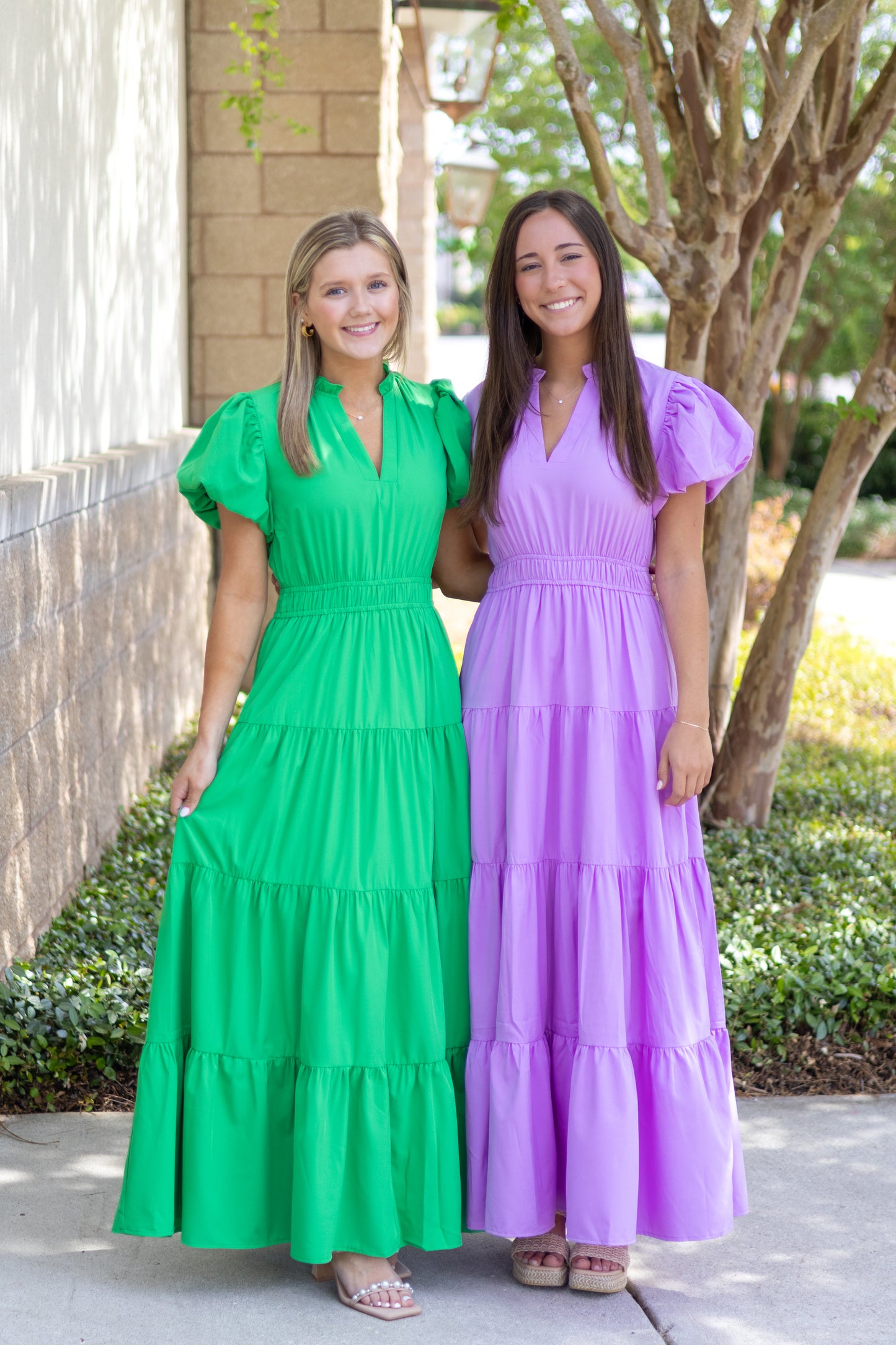 Jade Tiered Puff Sleeve Maxi
