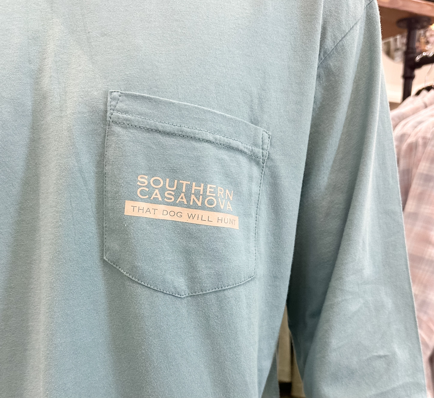 S. Casanova Bird Hunt Logo L/S T-Shirt - Dusty Blue