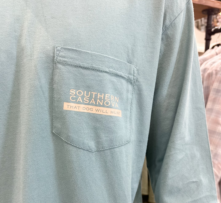 S. Casanova Bird Hunt Logo L/S T-Shirt - Dusty Blue