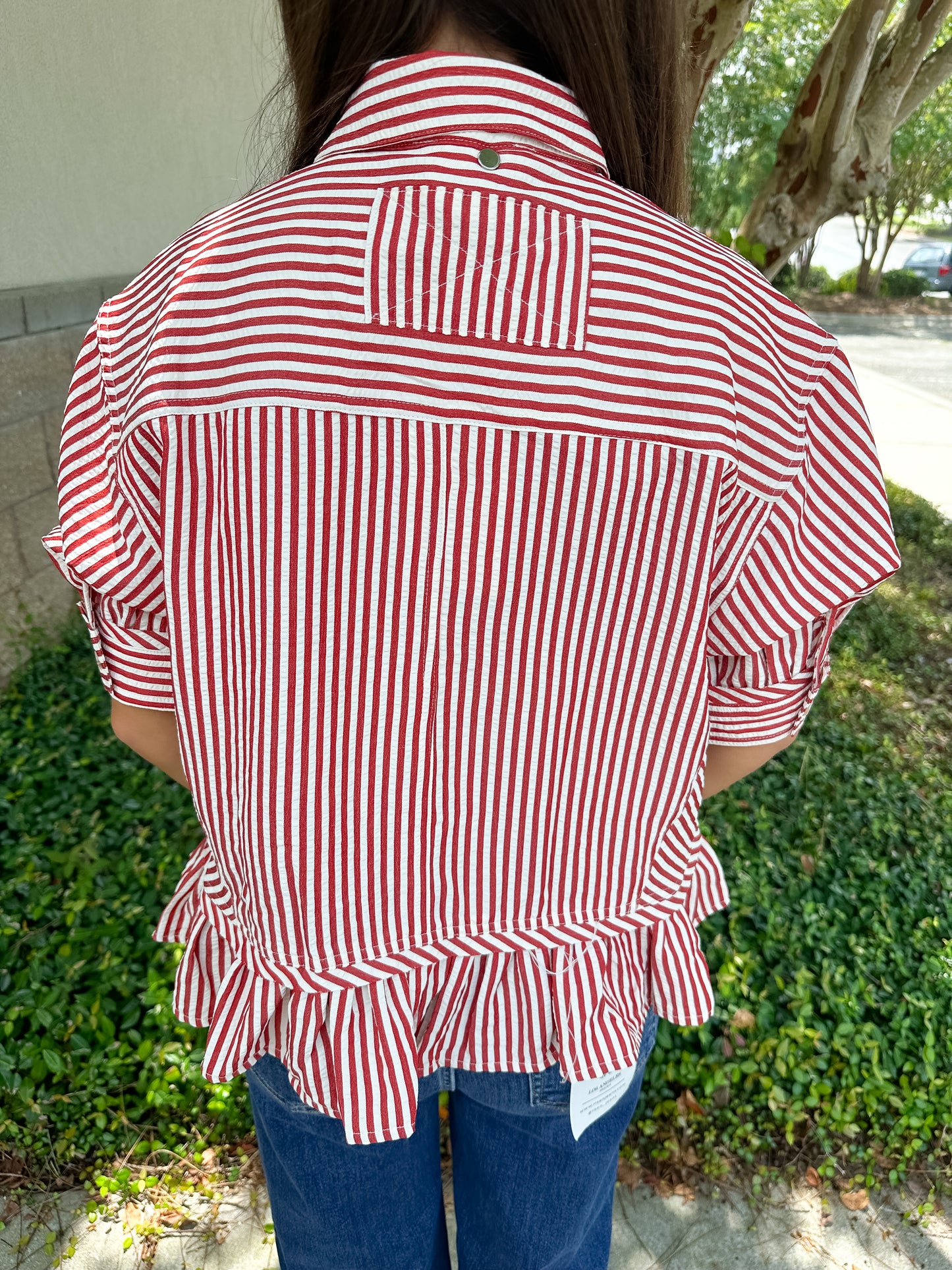 Striped Ruffle Top