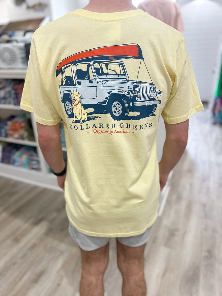 Collared Greens Jeep Dog S/S T-Shirt - Yellow