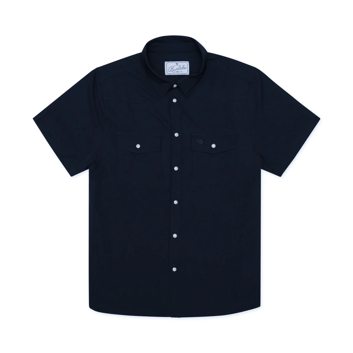 Burlebo Men’s Performance S/S Western Button Up - Navy