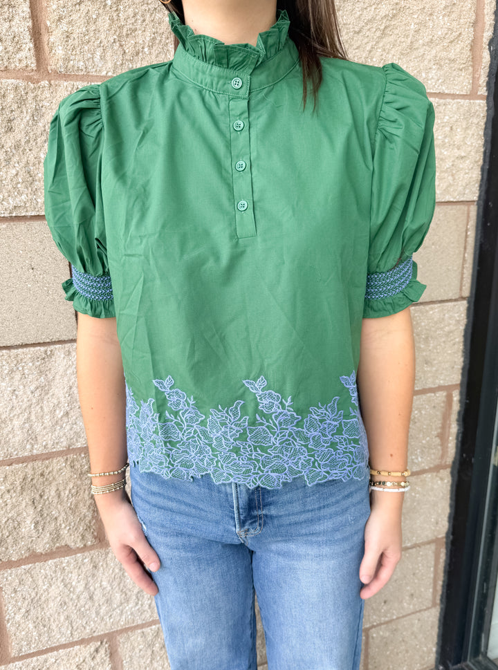 Graceful Gardens Embroidery Top