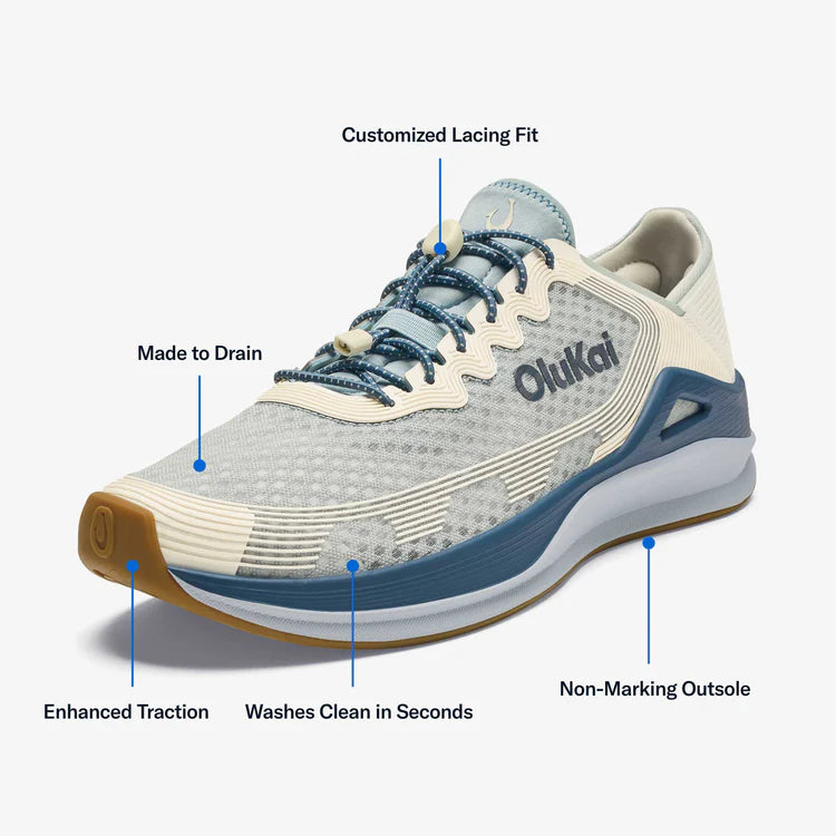 Olukai Men’s ‘Ahi Performance Marine Shoe - Blue Pearl|White Sand