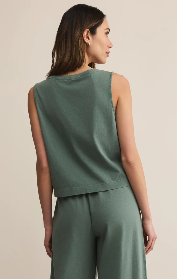 Sloane V-Neck Top - Hunter Green
