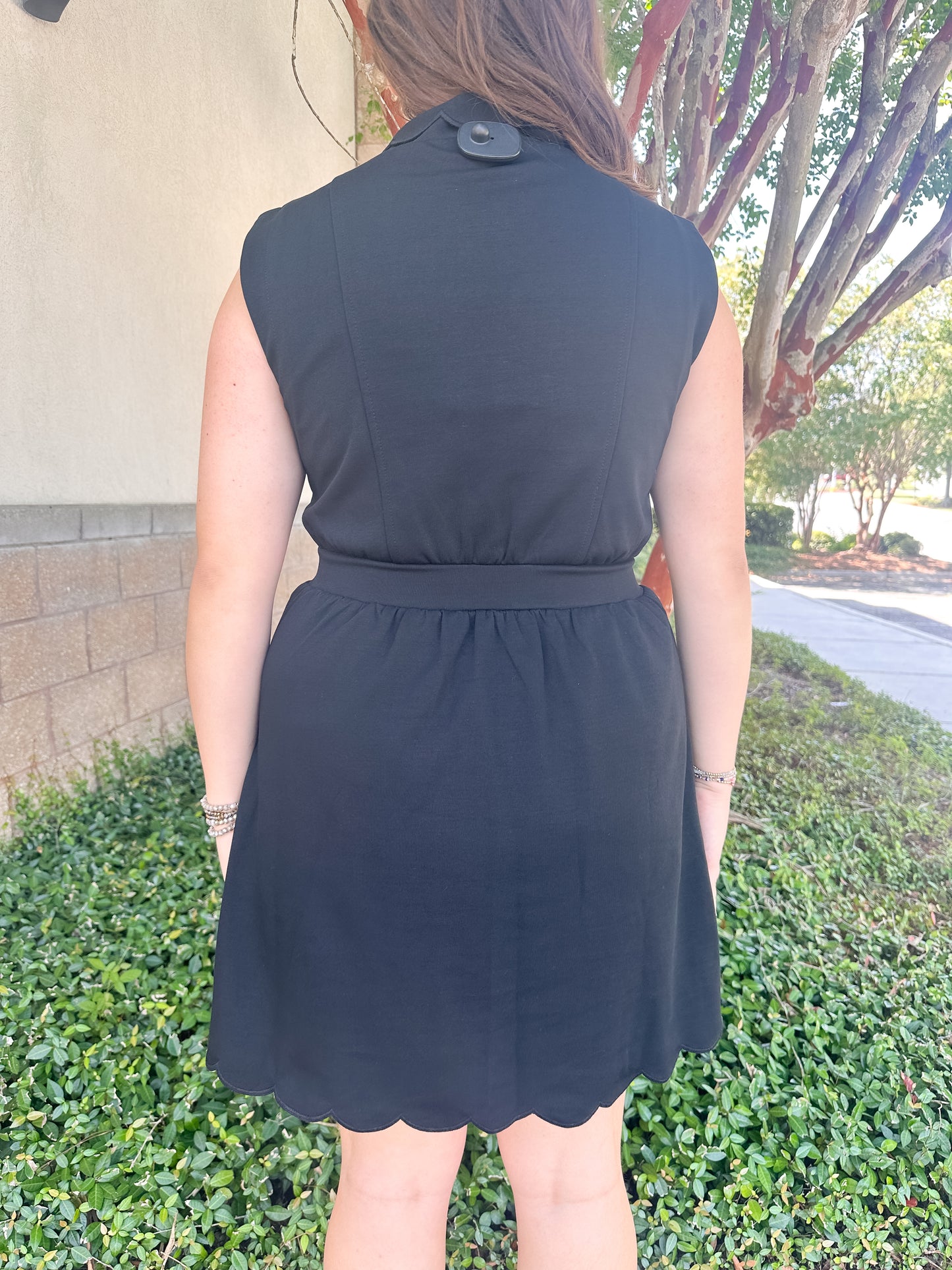 Ginger Scallop Dress - Black