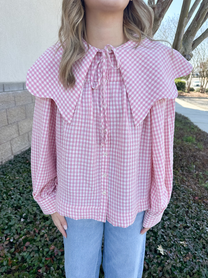 Madelyn Gingham Top - Pink
