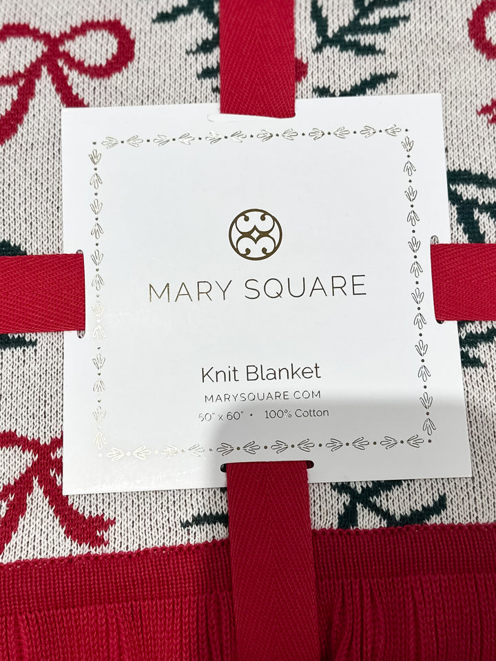 MS Knit Blanket - Holiday Trellis