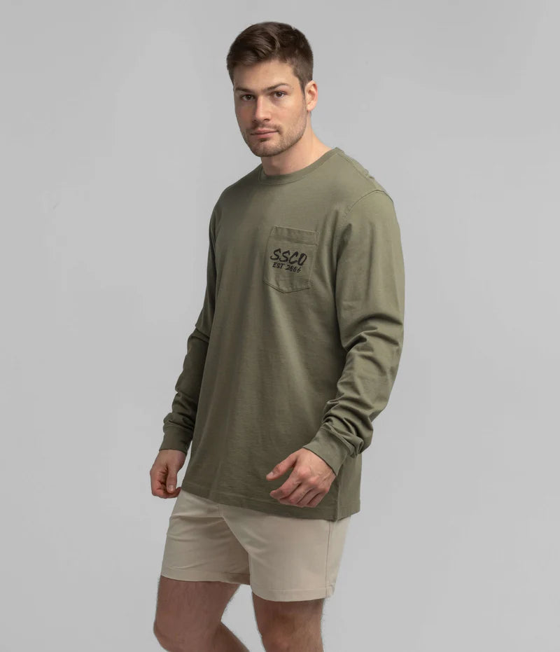 SSCO Men’s Bayou Retriever L/S Pocket T-Shirt - Spanish Moss
