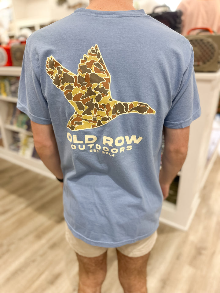 Old Row Outdoors Flying Duck S/S Pocket T-Shirt - Washed Denim