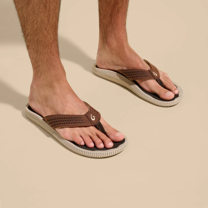 OluKai Men’s Ulele Water-Ready Beach Sandal - Dark Wood|Dark Wood